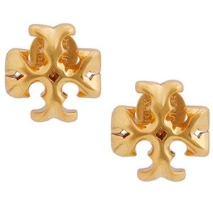 Tory Burch Gold large size Double T ROXANNE Statement stud Earrings